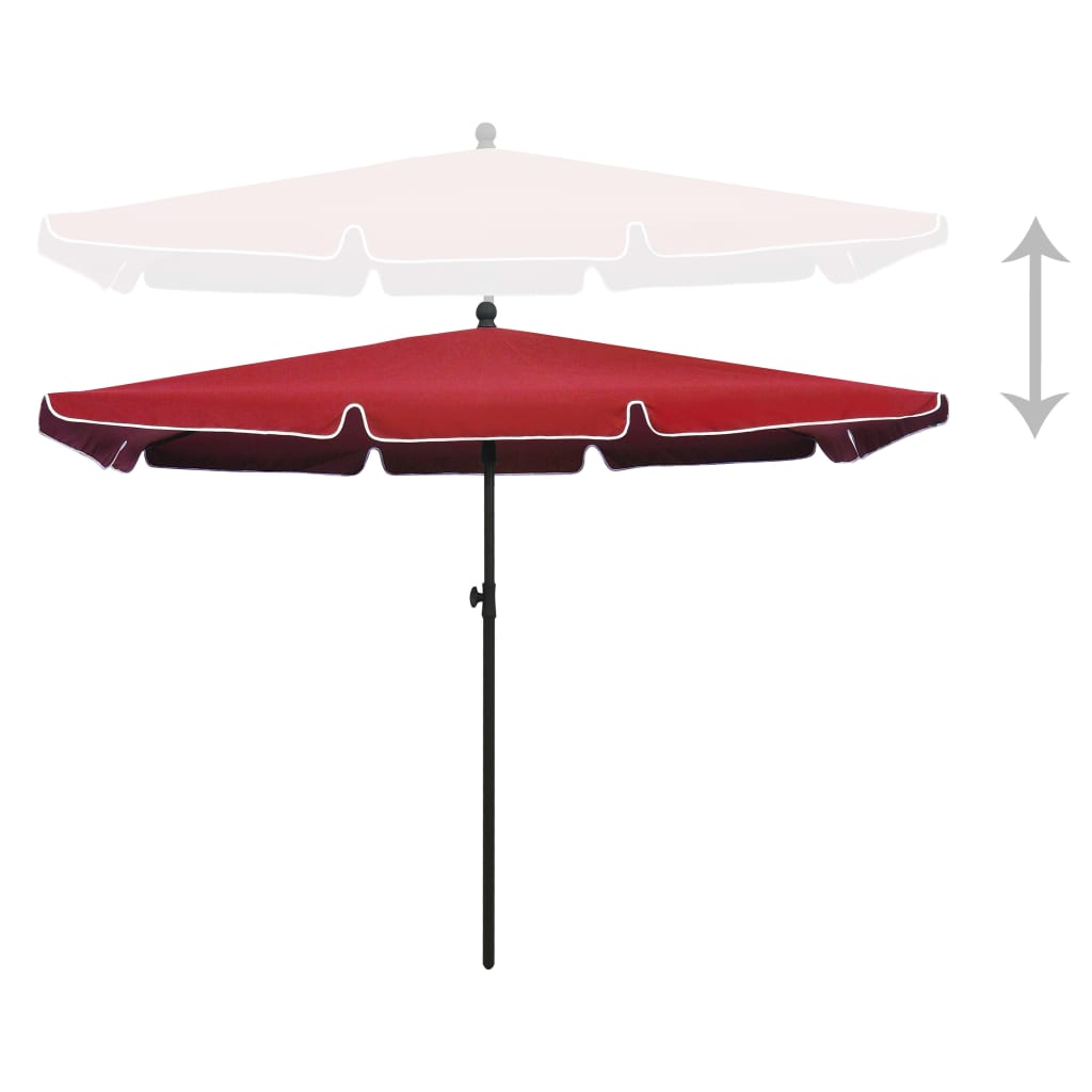 Sombrilla VidaXL con palo 210x140 cm burdeos