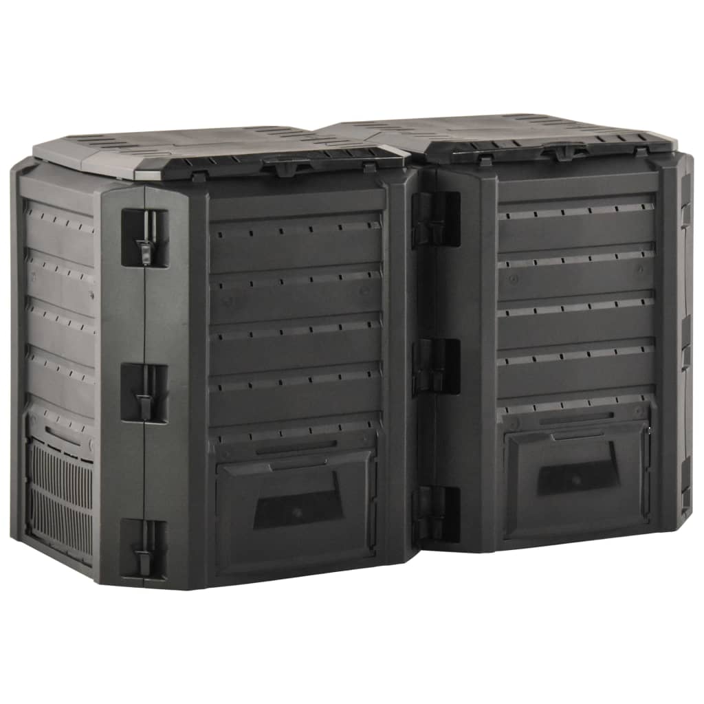 Vidaxl Compost Bin 800 L Negro