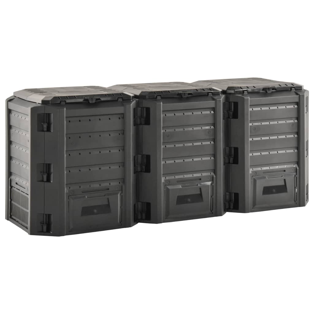 Vidaxl Compost Bin 1200 L Nero