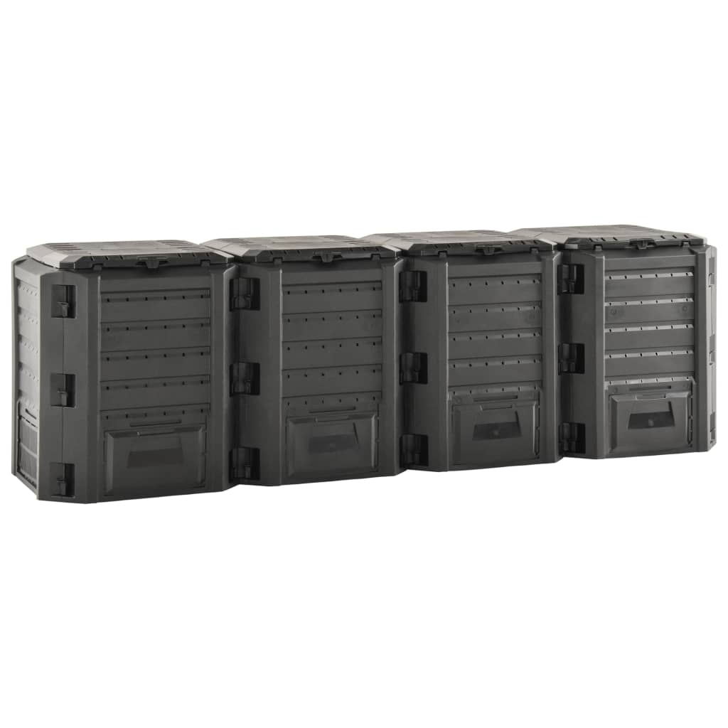 Vidaxl Compost Bin 1600 L Negro