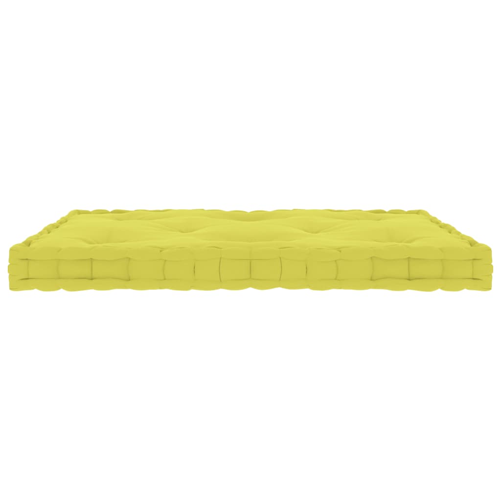 VidaXL Palletvloerkussen 73x40x7 cm katoen appeltjesgroen