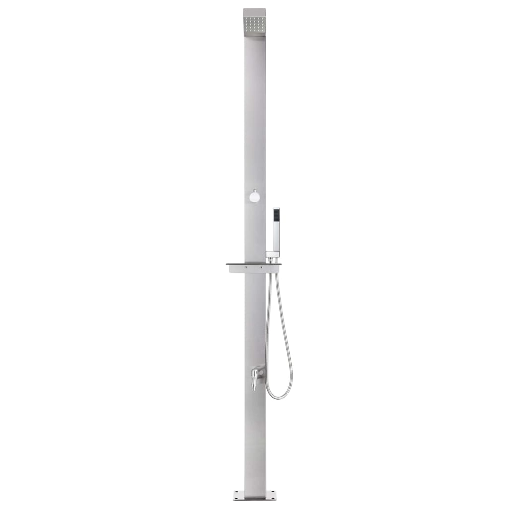 Vidaxl Ducha al aire libre 220 cm de acero inoxidable