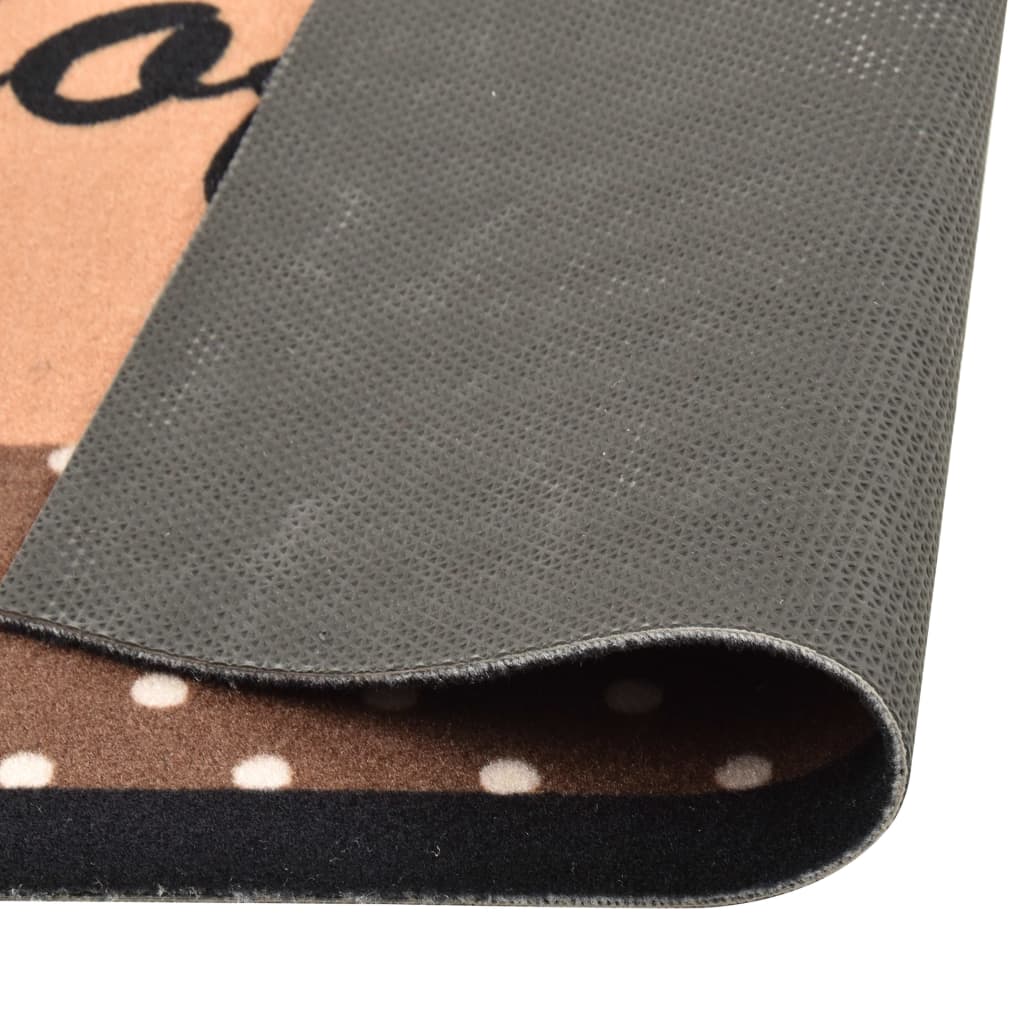 Vidaxl Mat de cocina Café lavable de 60x300 cm de marrón