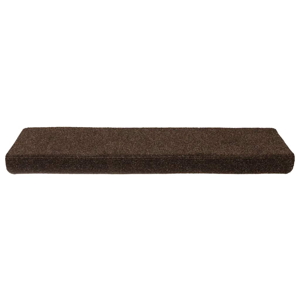 Esteras de escalera de Vidaxl 15 st 65x21x4 cm aguja marrón