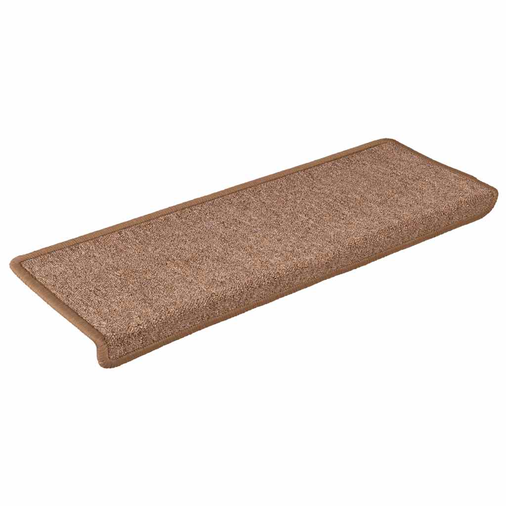Vidaxl trapmatten 15 st 65x21x4 cm bruin rechthoekige rand