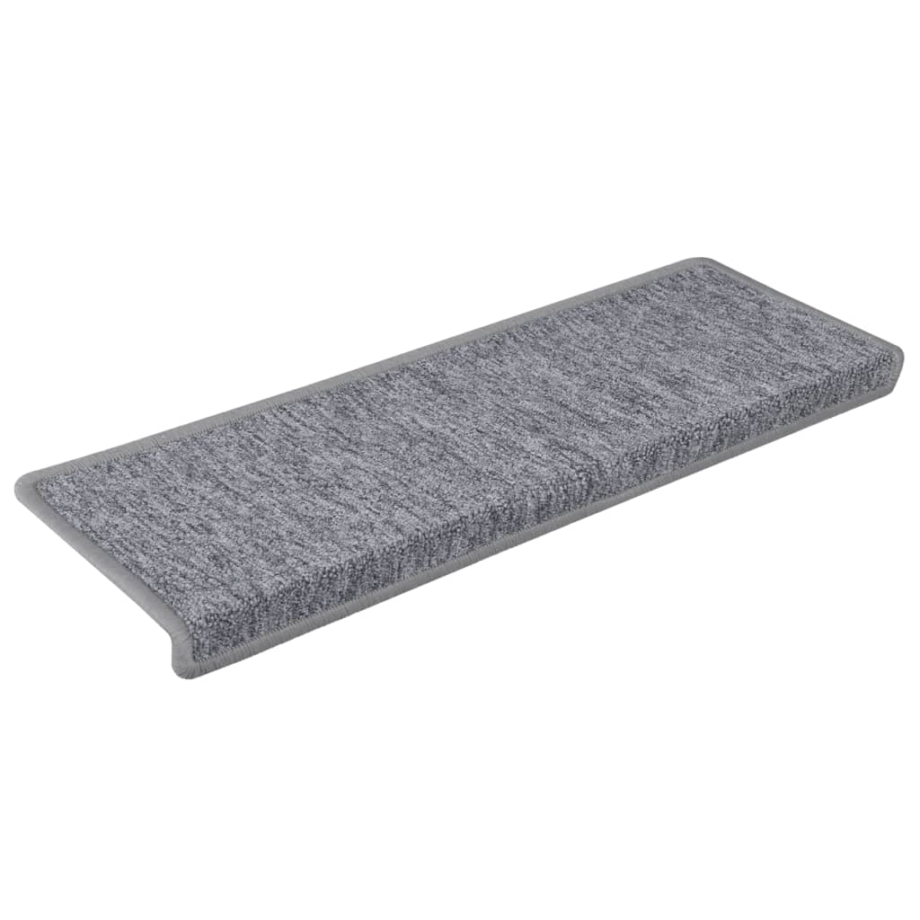 Vidaxl trapmatten 15 st 65x21x4 cm lichtgrijs met rechthoekige rand