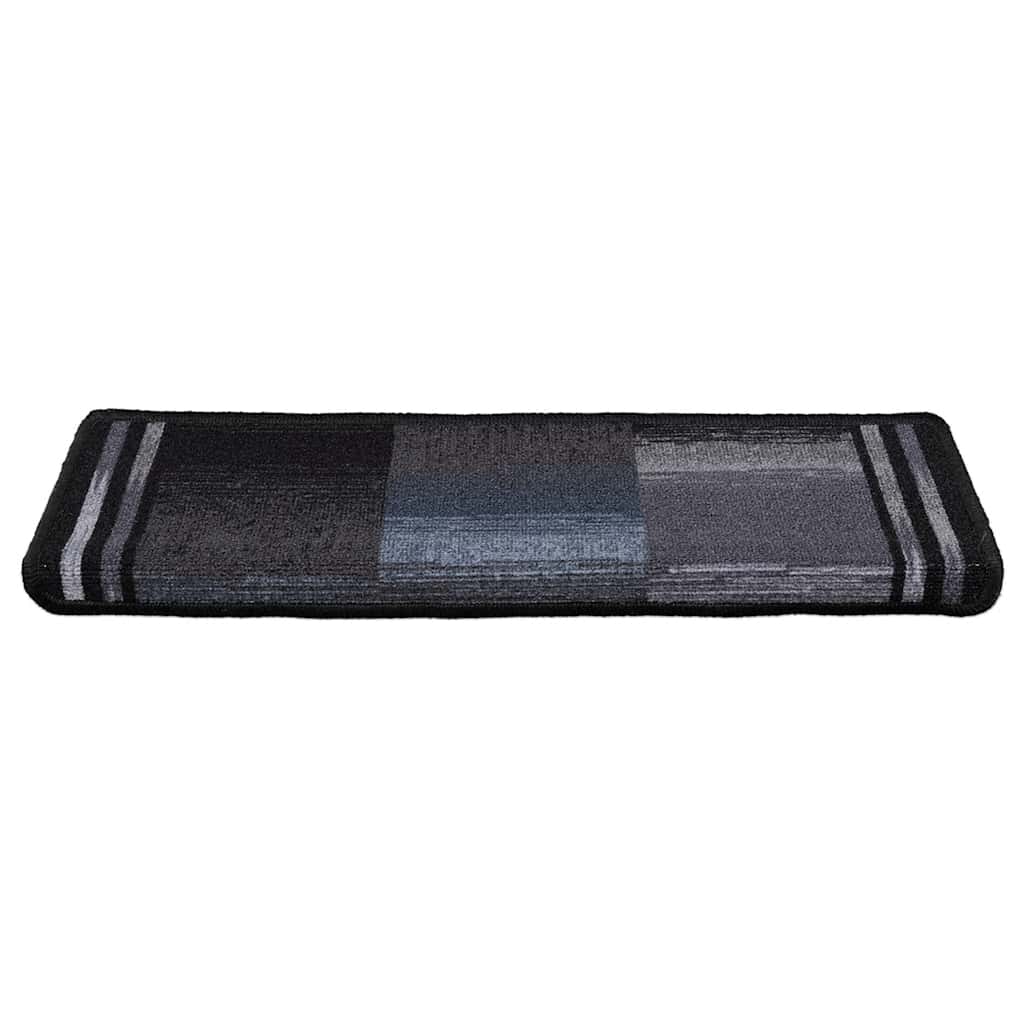 Vidaxl trapmatten zelfklevend 15 st 65x21x4 cm zwart en grijs