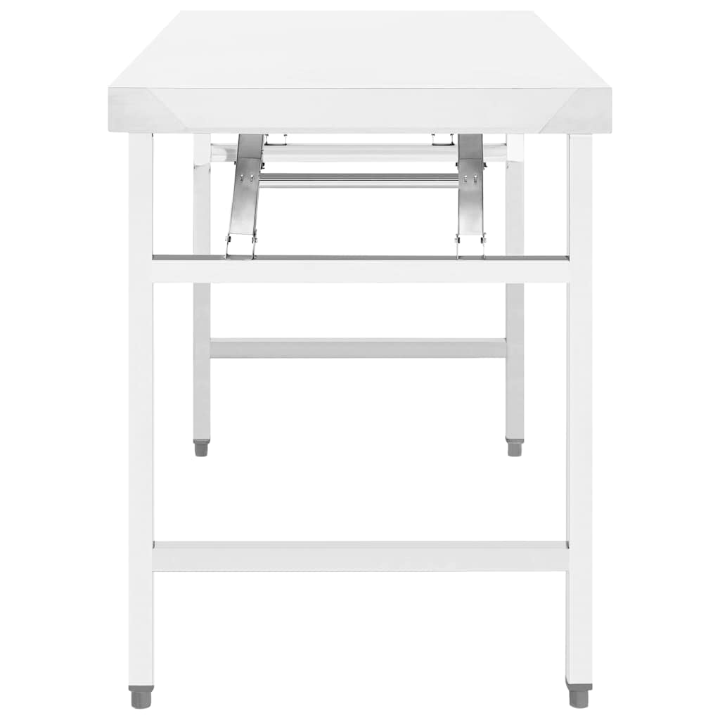 Vidaxl Cocina Table Plegable 100x60x80 cm de acero inoxidable
