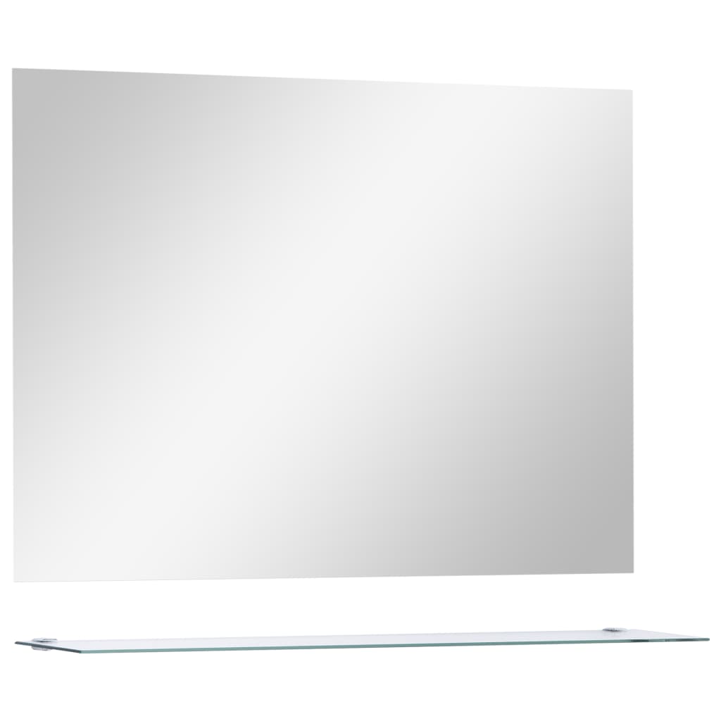 Espejo de pared Vidaxl con vidrio endurecido con estante 80x60 cm