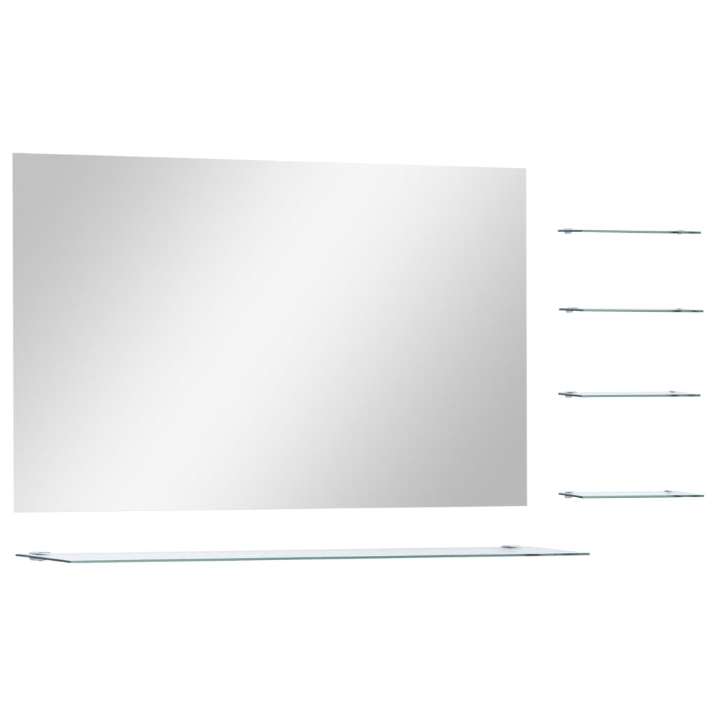 Specchio da parete Vidaxl con 5 ripiani da 100x60 cm di colore argento