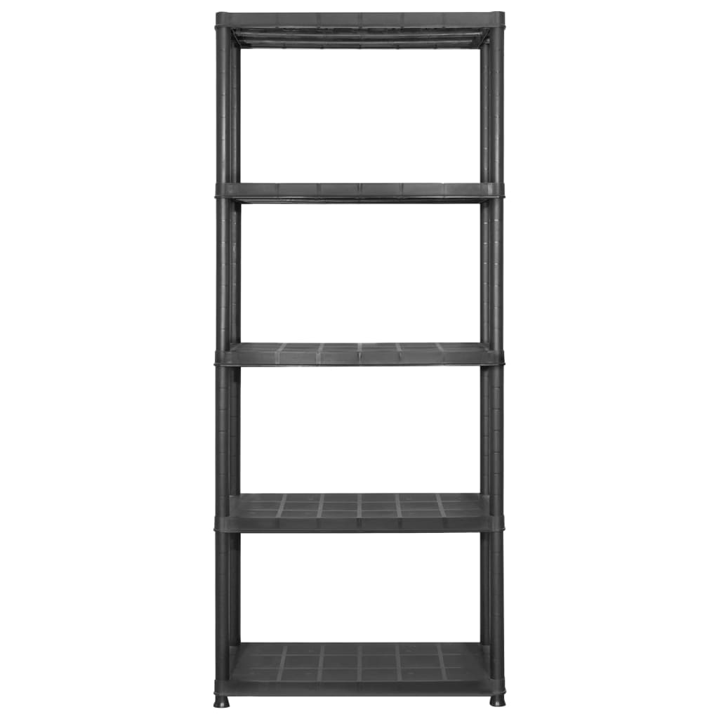 Vidaxl Storage Rack 5 Layer 142x38x170 cm de plástico negro