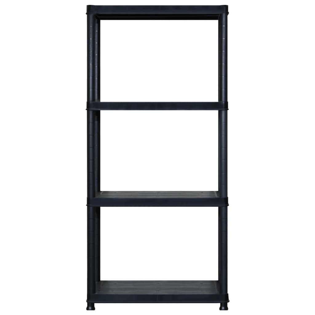 Vidaxl Storage Rack 4 capas 183x30.5x130 cm de plástico negro