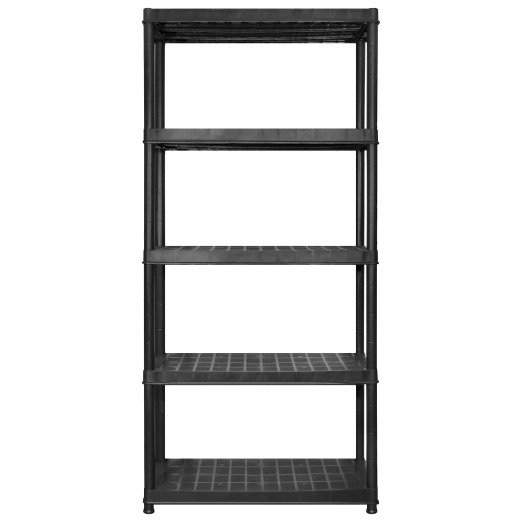 Vidaxl Rack de almacenamiento de 5 capas 255x40x185 cm de plástico negro