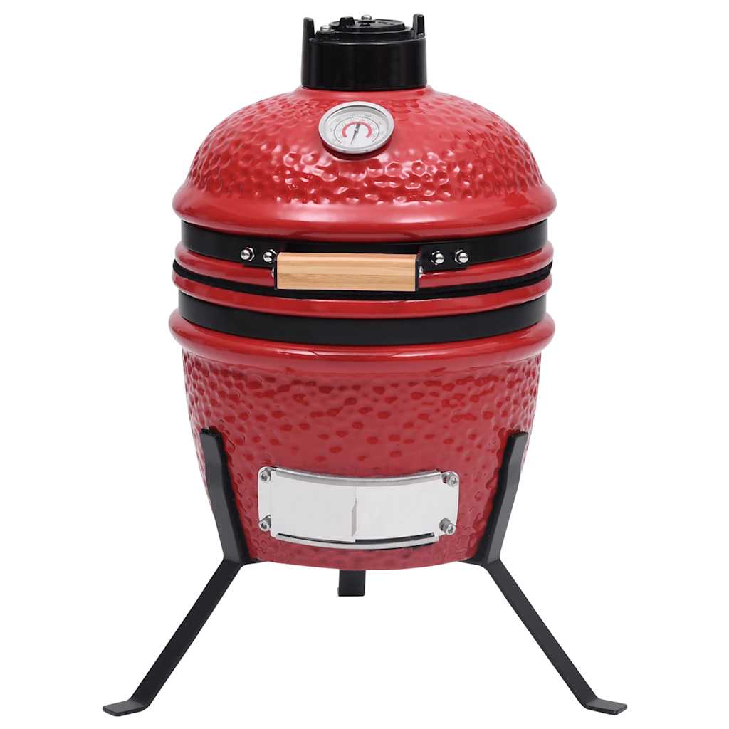 Vidaxl kamado barbecue 2-in-1 56 cm keramiek rood