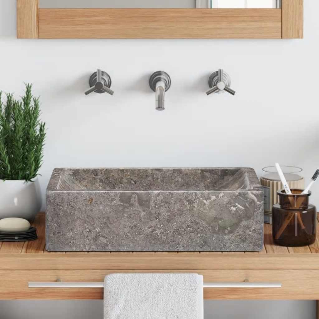 Vidaxl Sink 45x30x12 cm in marmo alto grigio lucido