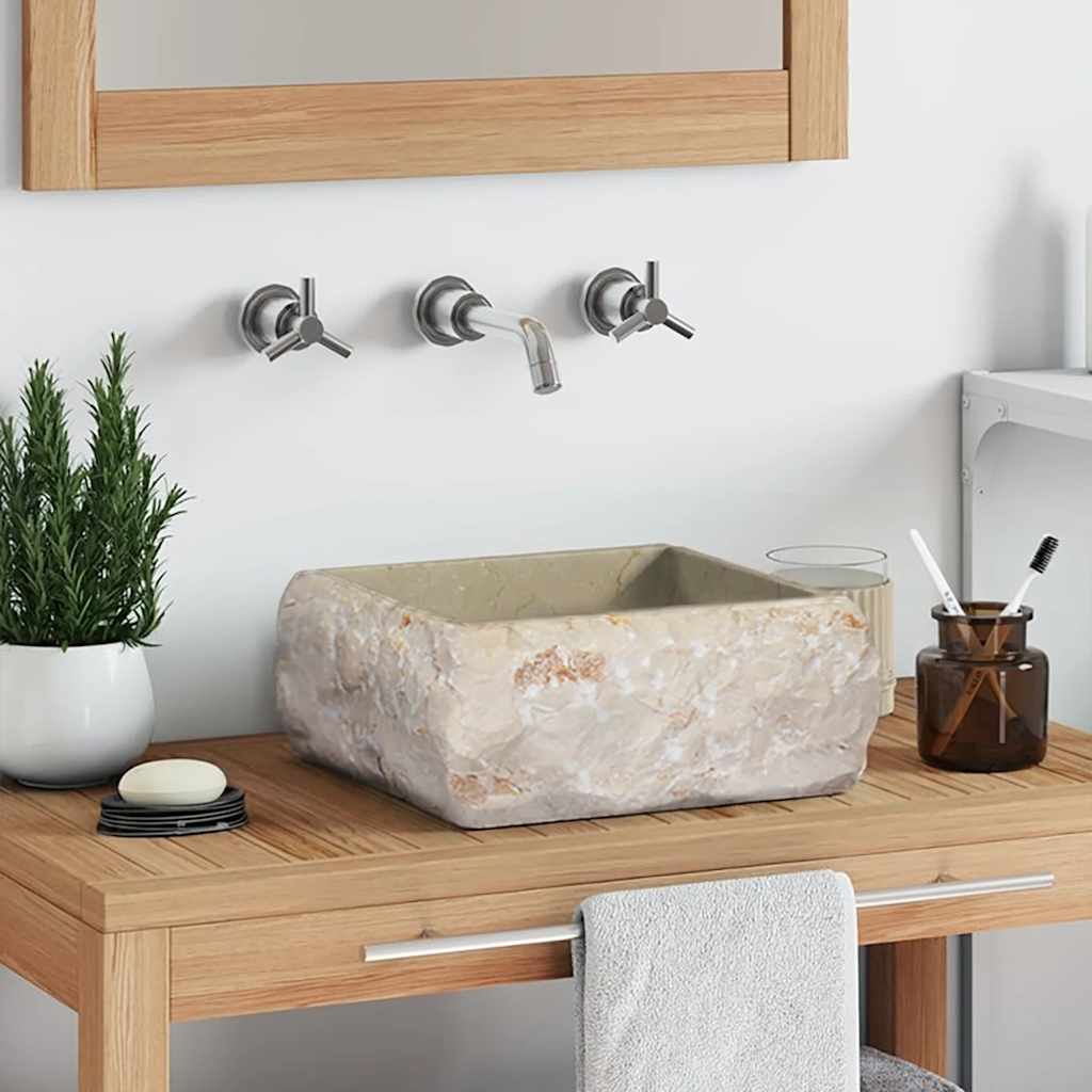 Vidaxl Sink 30x30x13 cm Crema di marmo
