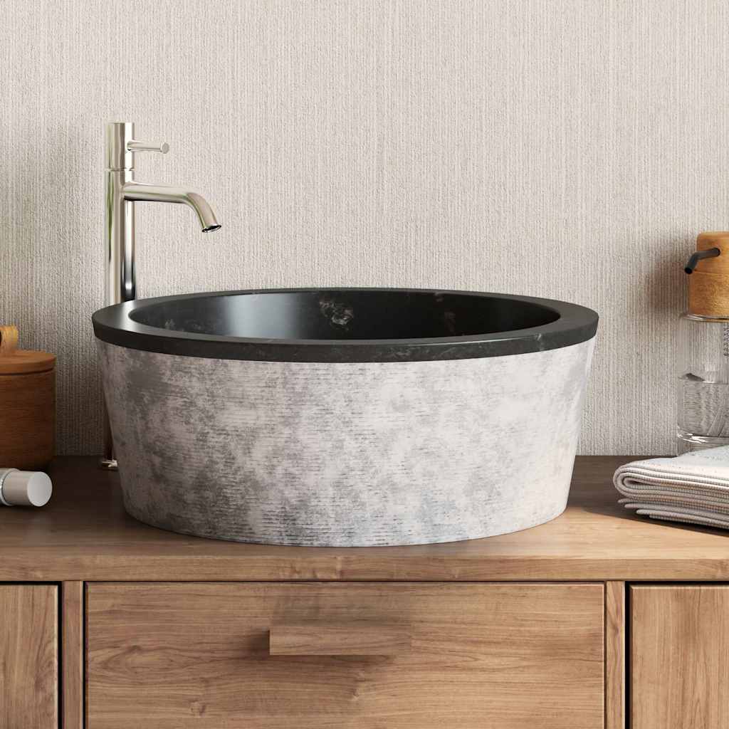 Vidaxl Sink Ø40x15 cm di marmo nero