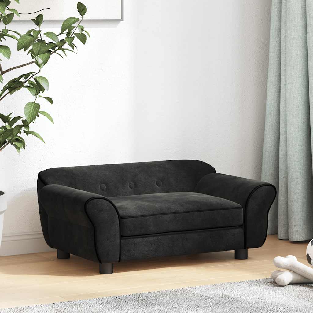 Vidaxl hondenbank 72x45x30 cm pluche zwart