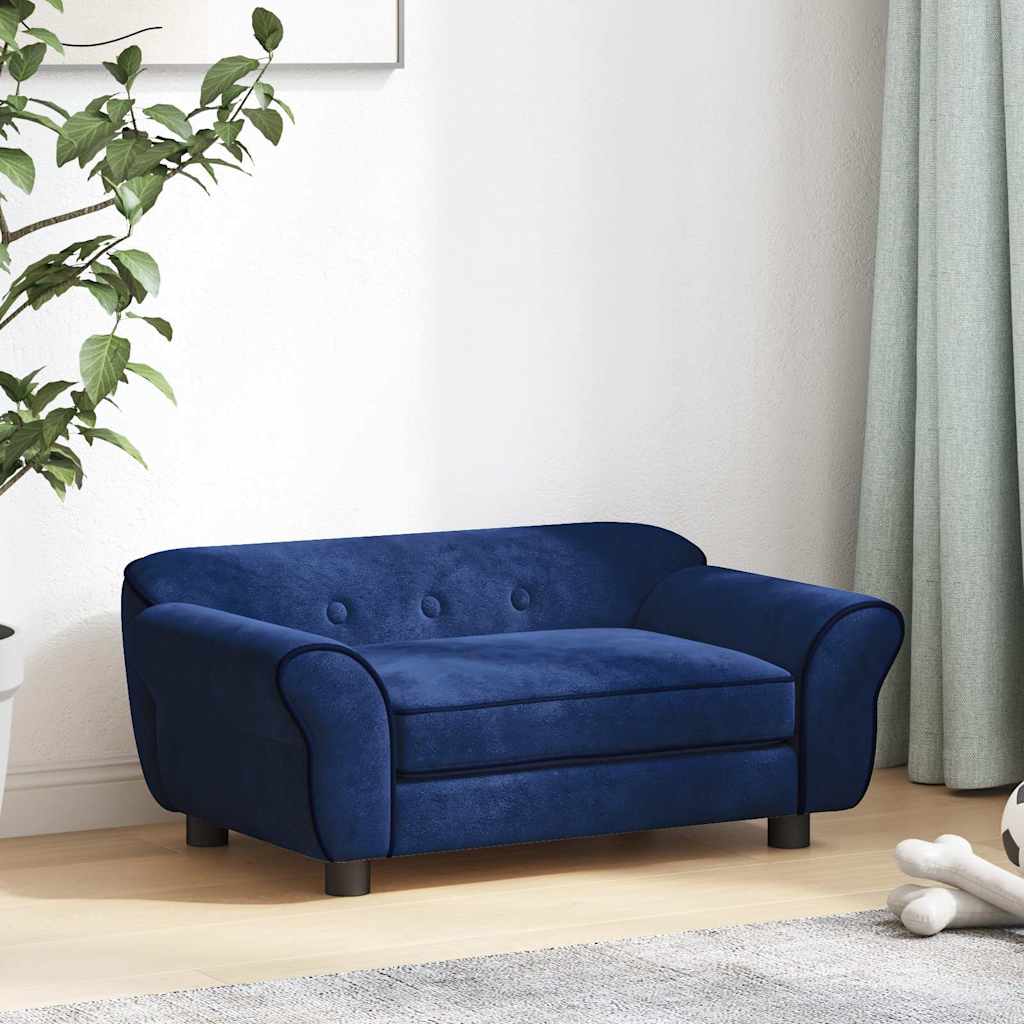 Vidaxl Dog Bank 72x45x30 cm peluche azul