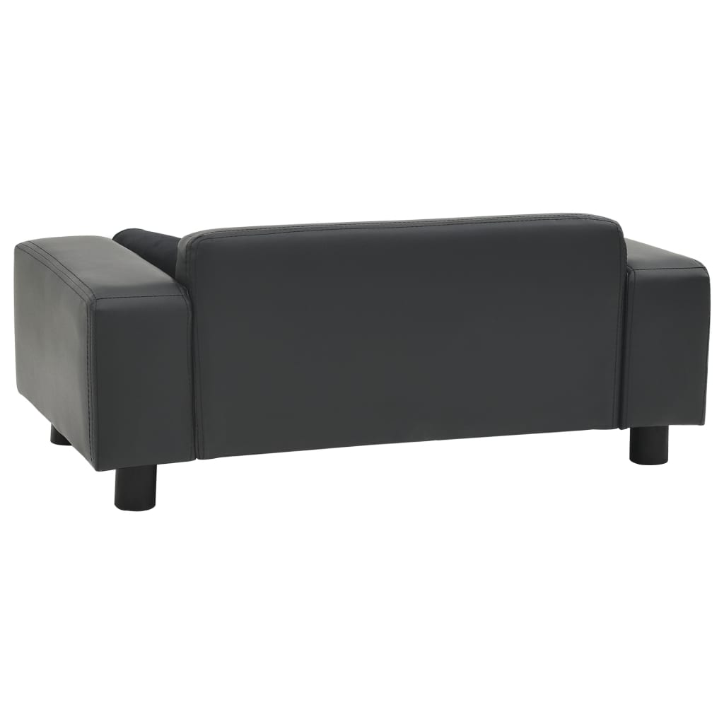 Vidaxl Dog Bank 81x43x31 cm peluche y cuero artificial gris oscuro