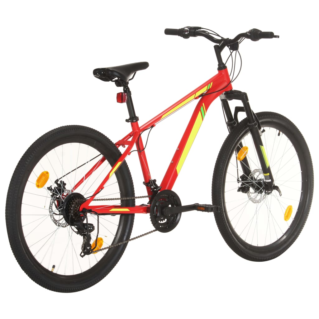Vidaxl Mountain Bike 21 engranajes 27.5 pulgadas Ruedas de 38 cm marco rojo