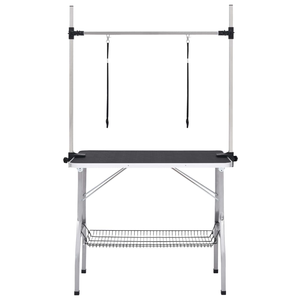 Vidaxl Table de ajuste de perro ajustable con 2 bucles y ciencia de almacenamiento
