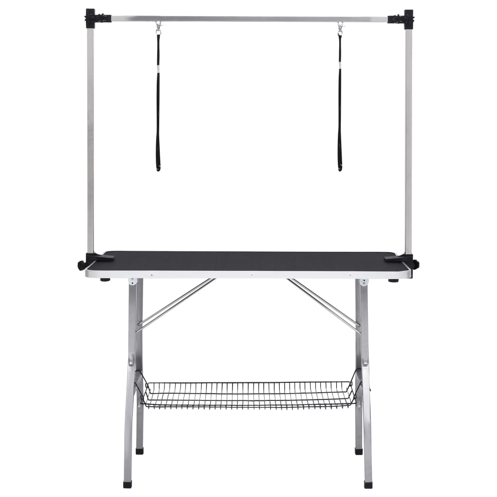 Vidaxl Table de ajuste de perro ajustable con 2 bucles y ciencia de almacenamiento