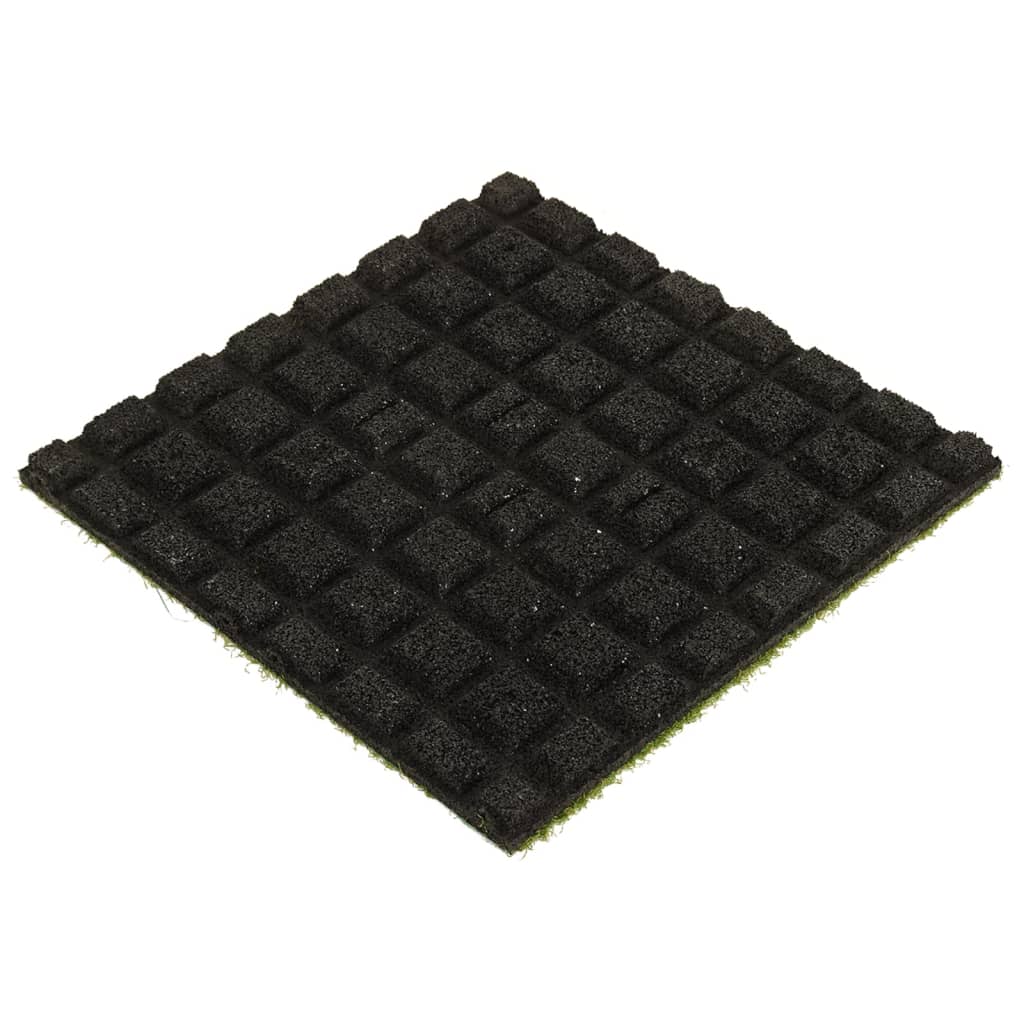 Baldosas de hierba artificial Vidaxl 4 ST 50X50x2.5 cm de goma