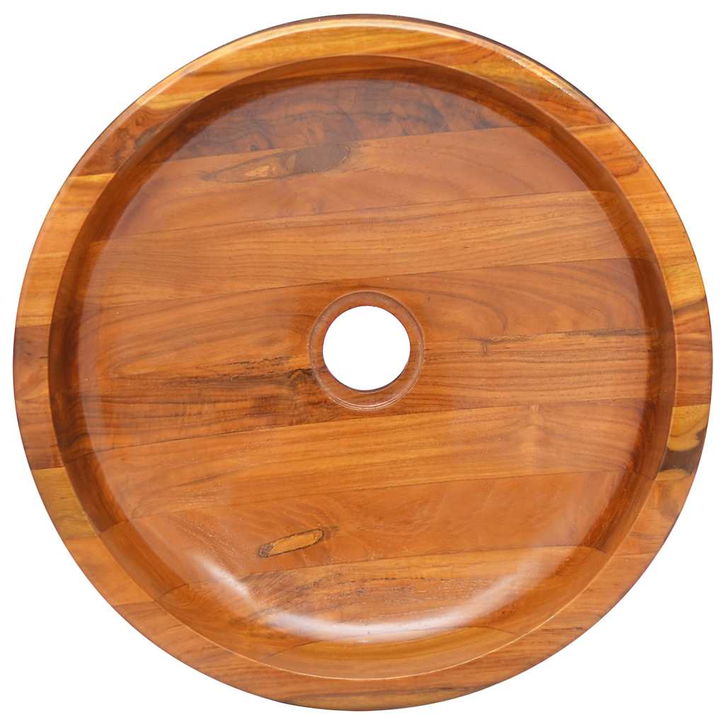 Vidaxl Washbasin Ø40x10 cm de teca sólida