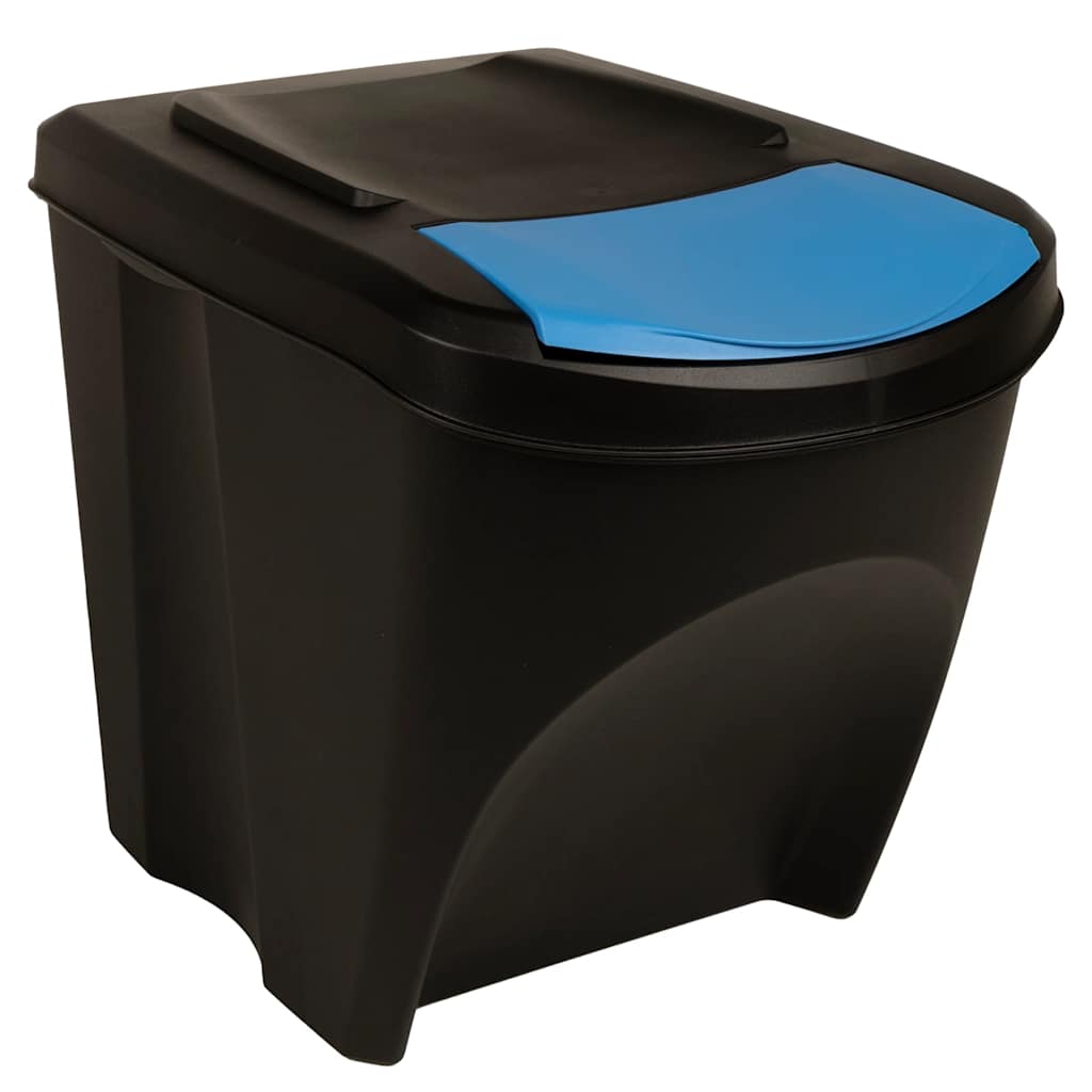 Latas de basura Vidaxl 3 st apilables 75 l antracita