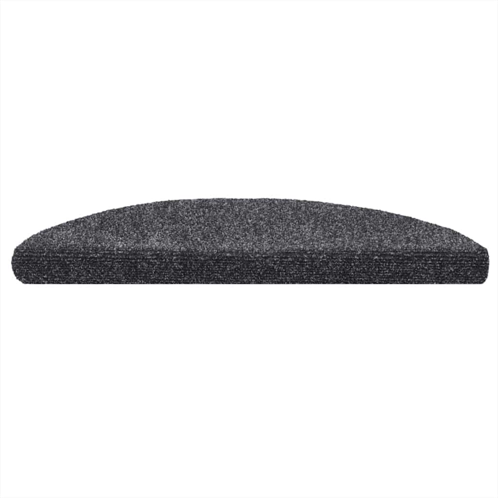 Vidaxl trapmatten zelfklevend 10 stuks 56x17x3 cm donkergrijs halfrond