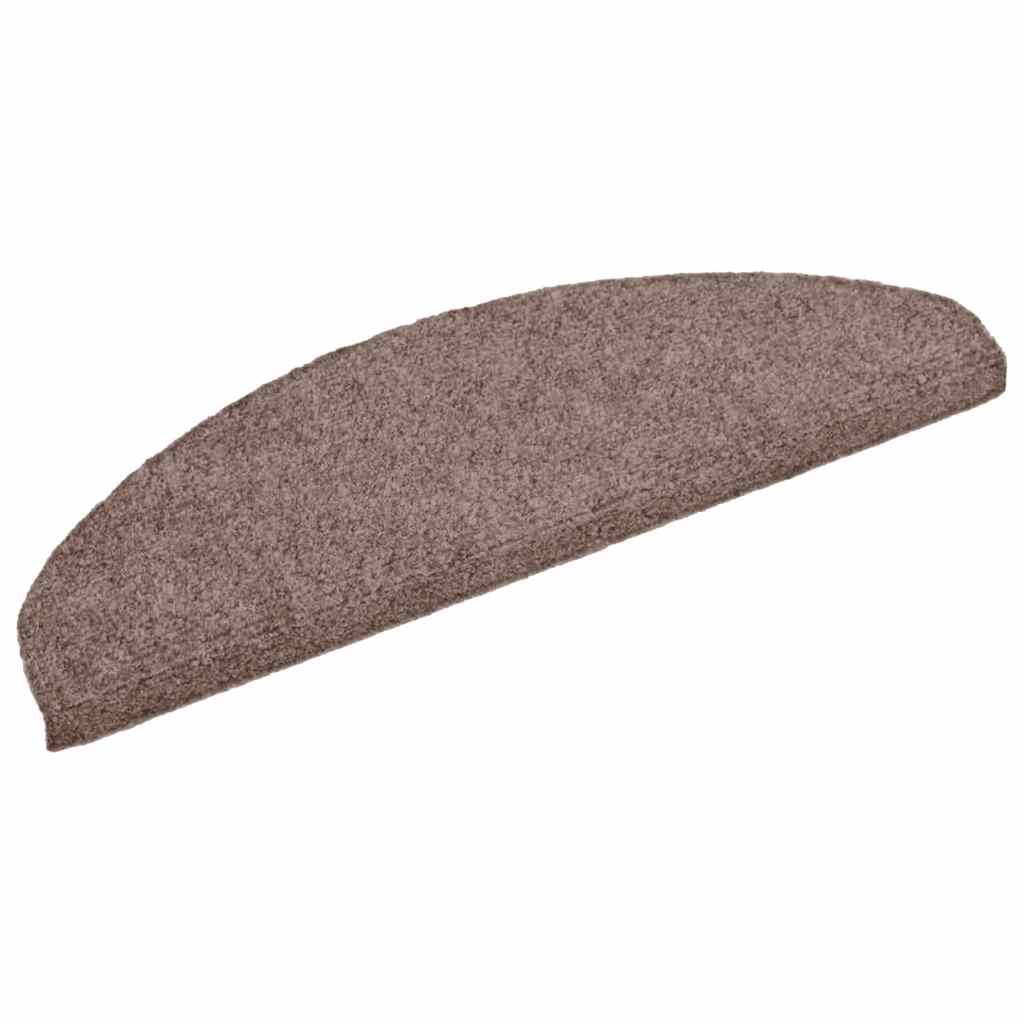 Vidaxl trapmatten zelfklevend 5 stuks 65x21x4 cm lichtbruin halfrond groot