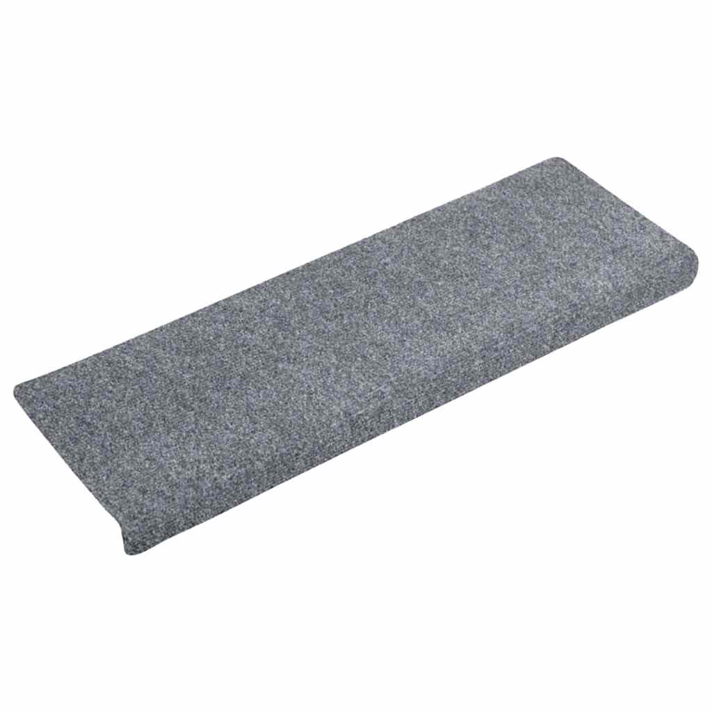 Esteras de escalera de Vidaxl 5 ST 65x21x4 CM Aguja de color gris claro