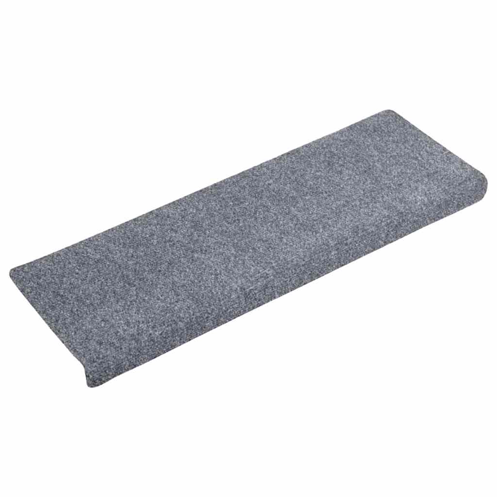 Vidaxl tappetini da scala 10 pezzi 65x21x4 cm in feltro grigio chiaro