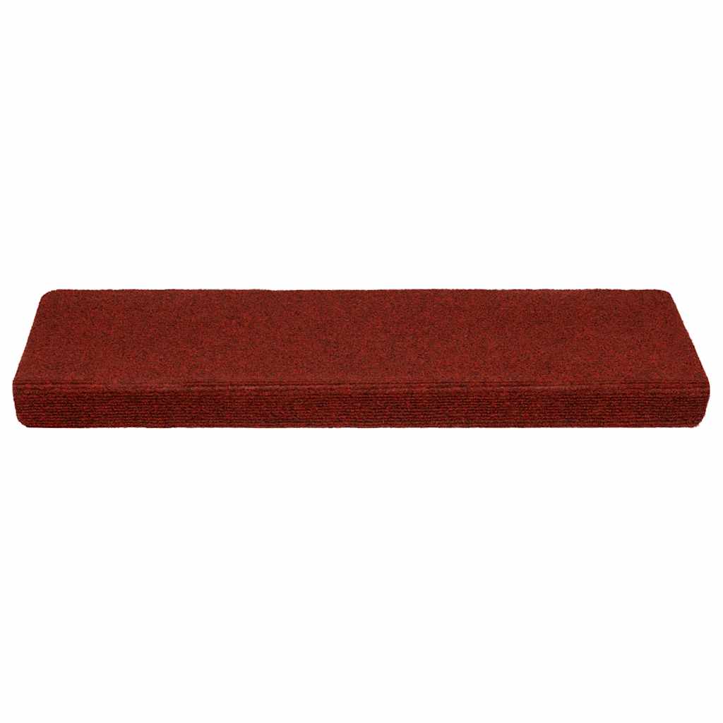 Vidaxl tappetini da scala 10 pezzi 65x21x4 cm Ago feltro bordeaux rosso