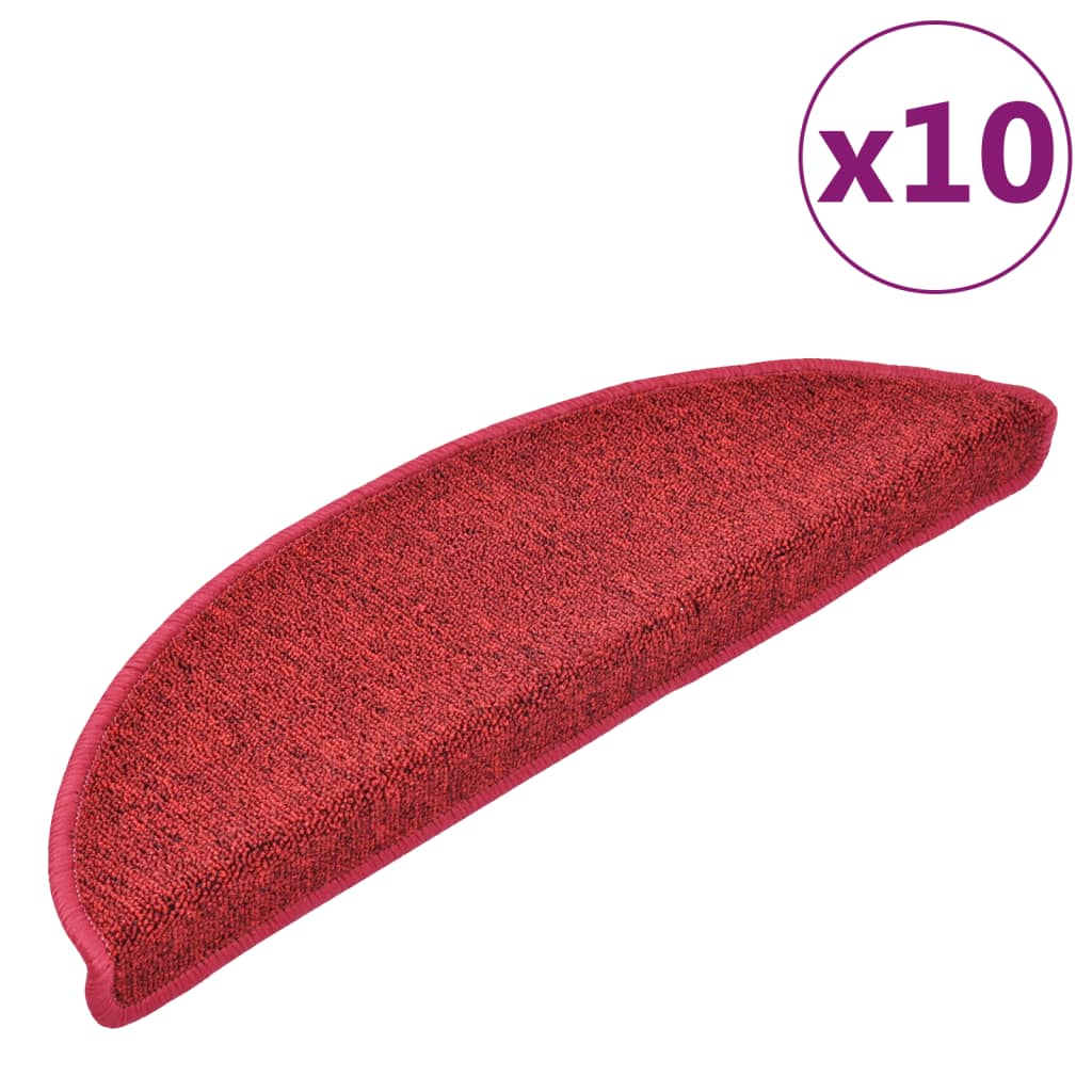 Esteras de escalera de Vidaxl 10 st 56x17x3 cm Burdeos rojo