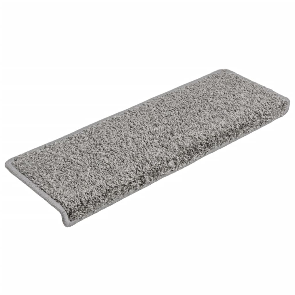 Vidaxl trapmatten 10 st 65x21x4 cm grijs rechthoekige rand
