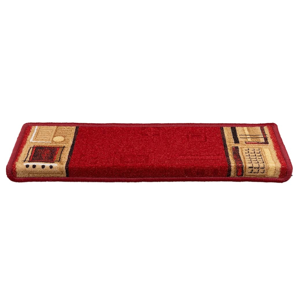 Vidaxl tappetini per autoadesivo 10 pezzi 65x21x4 cm rosso