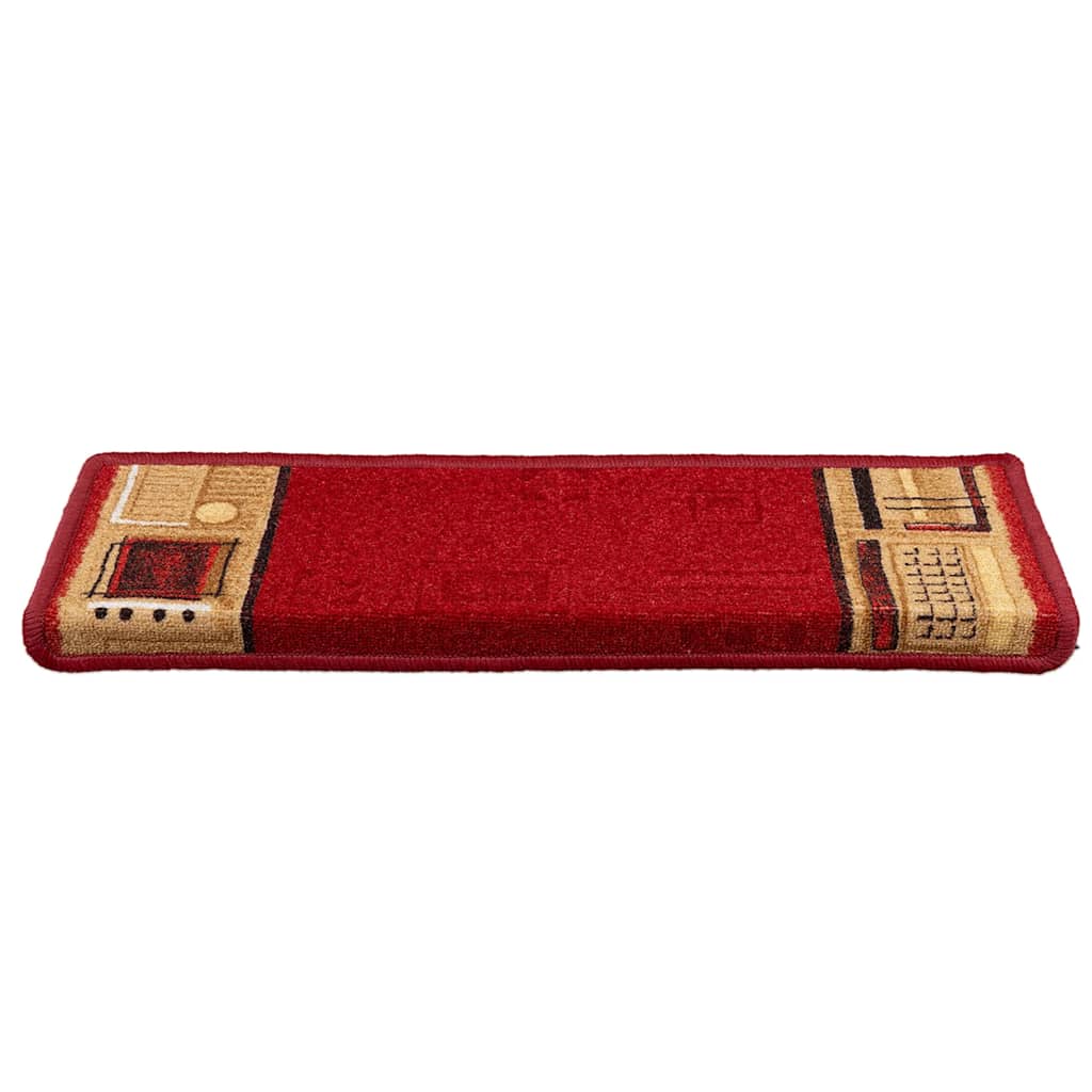Vidaxl tappetini per autoadesivo 10 pezzi 65x21x4 cm rosso