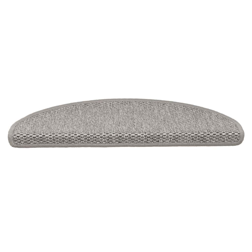Vidaxl trapmatten zelfklevend 15 st sisal-look 65x21x4cm zilverkleurig