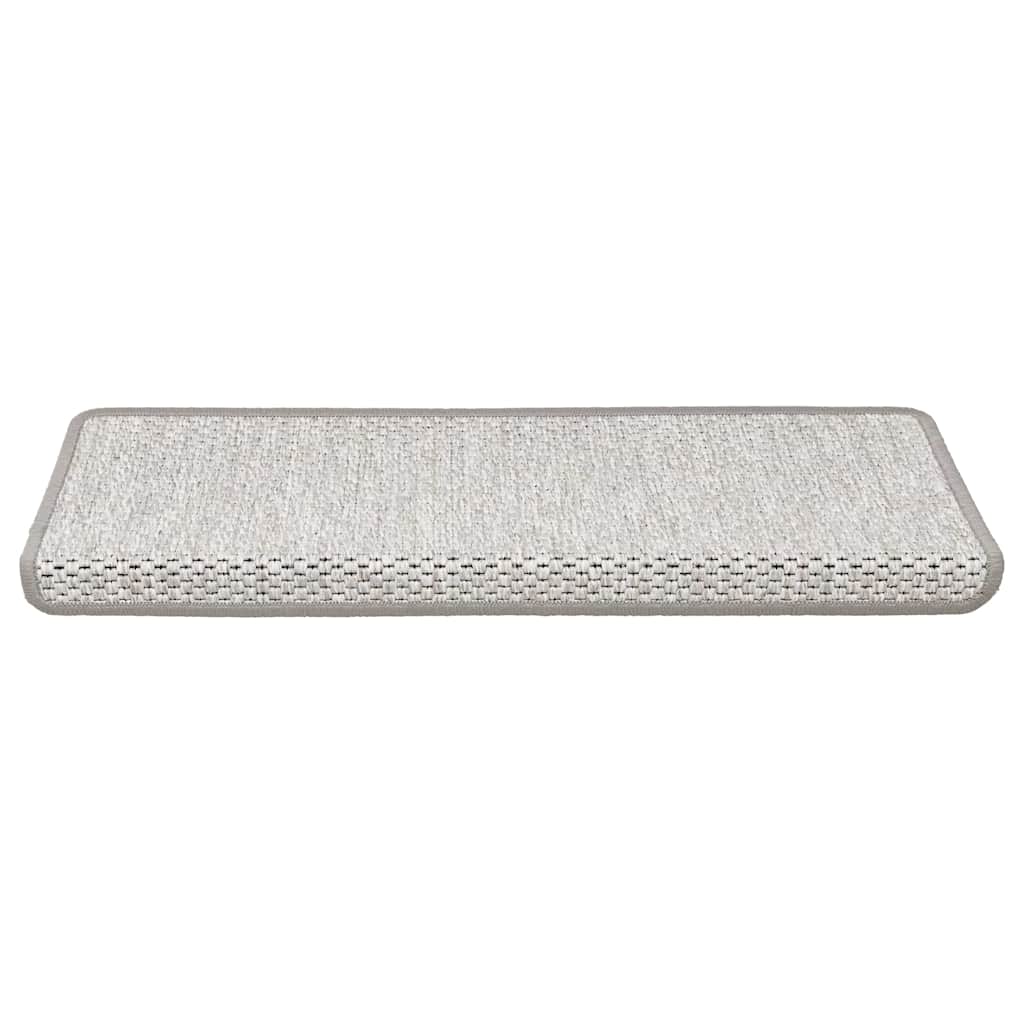 VidaXL tapetes para escaleras autoadhesivos 15 piezas aspecto sisal 65x21x4 cm color platino