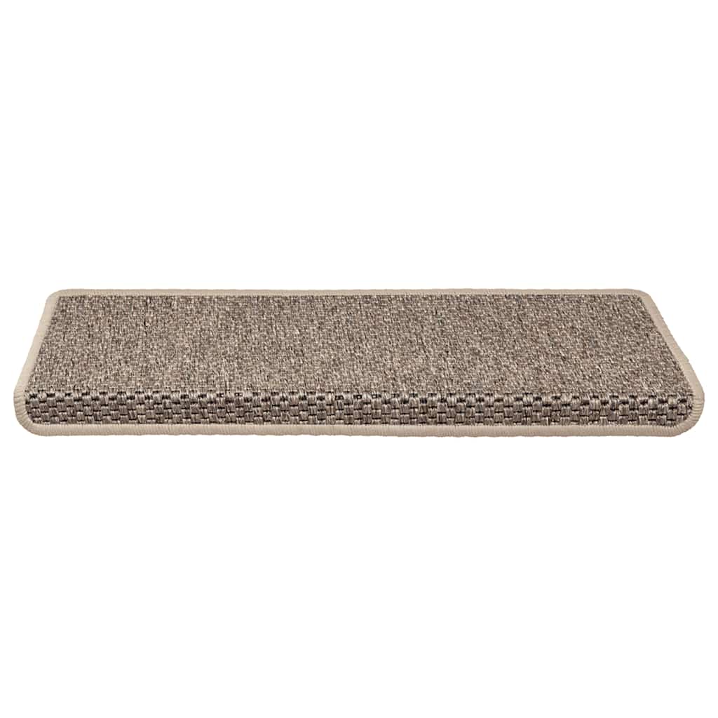 Vidaxl trapmatten zelfklevend 15 st sisal-look 65x21x4 cm donkerbeige