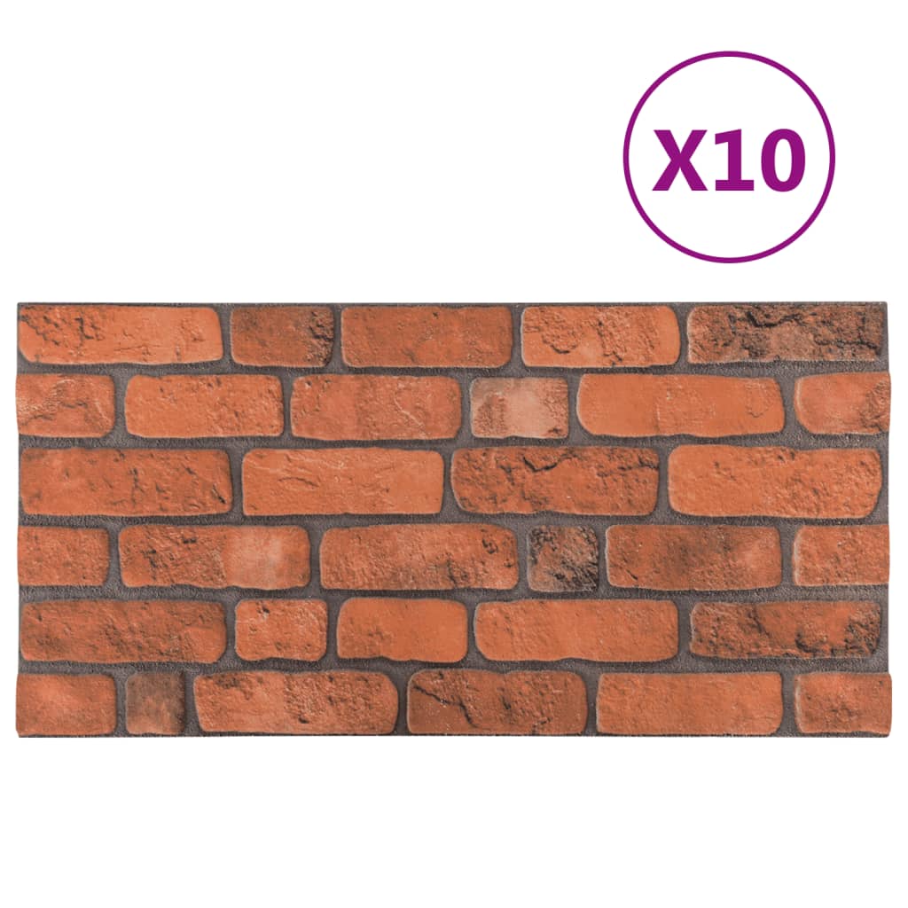 Vidaxl 10 Pannelli murali ST 3D Terracotta -Brick EPS colorato