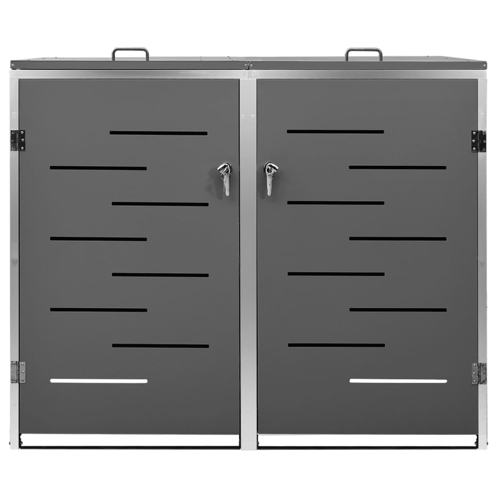 Almacenamiento de contenedores Vidaxl Double 138x77.5x112.5 cm de acero inoxidable
