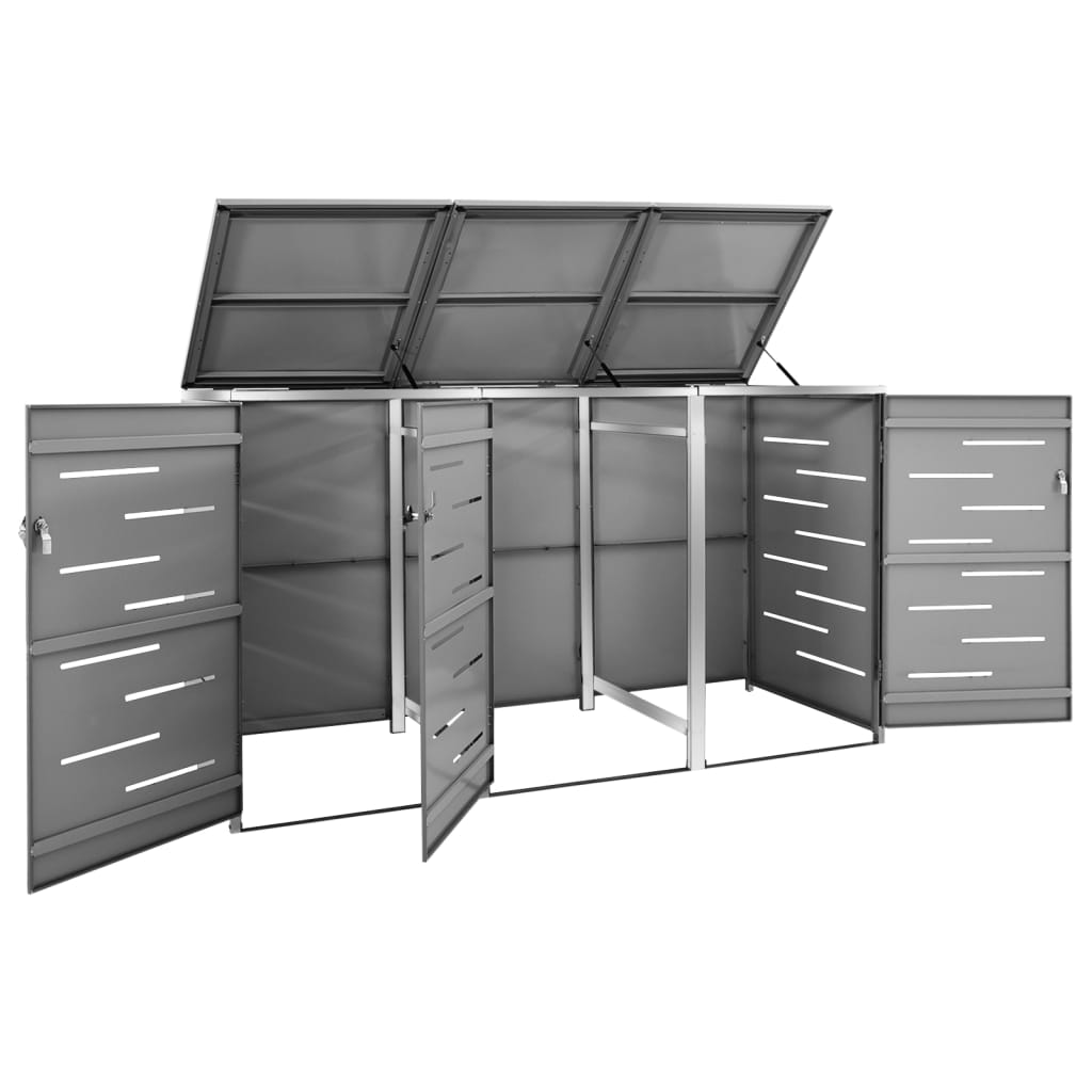 VIDAXL Container Storage Triple 207x77.5x112.5 cm in acciaio inossidabile
