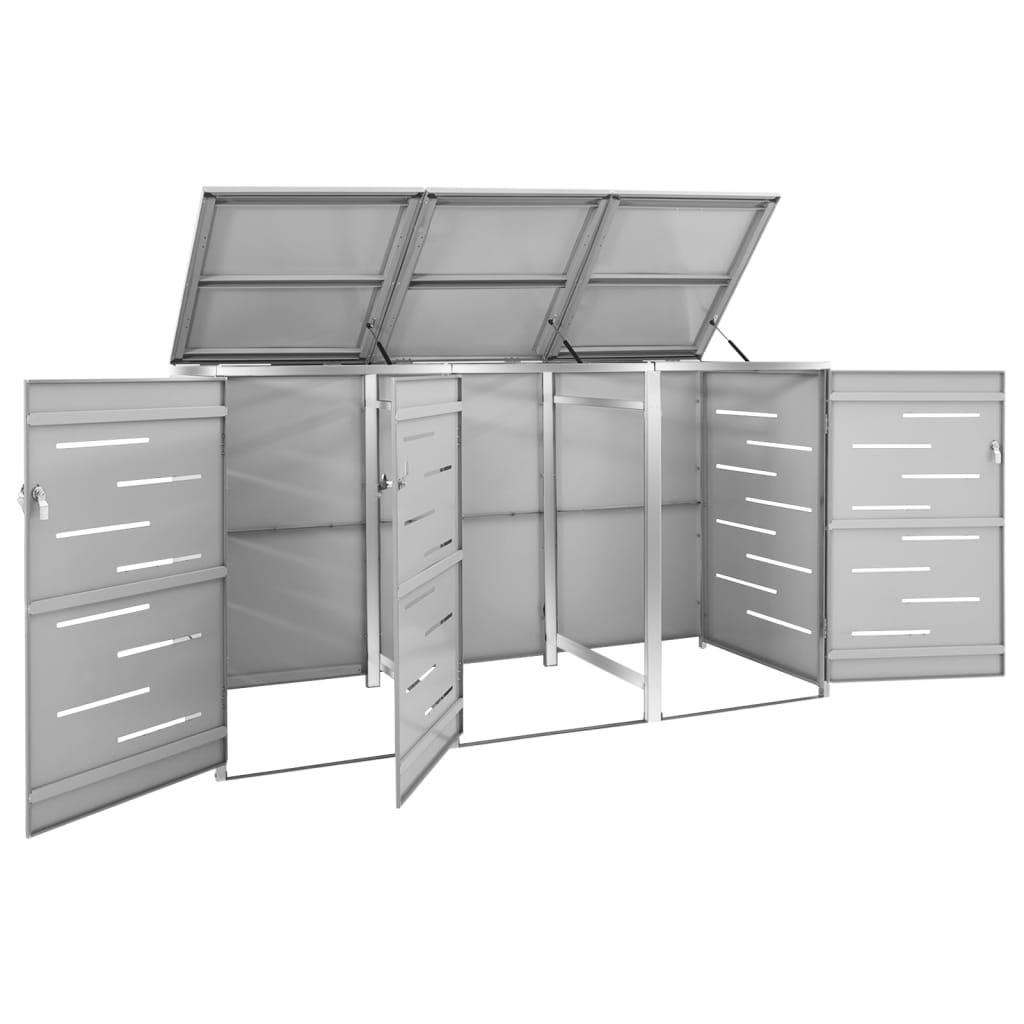 VIDAXL Container Storage Triple 207x77.5x112.5 cm in acciaio inossidabile