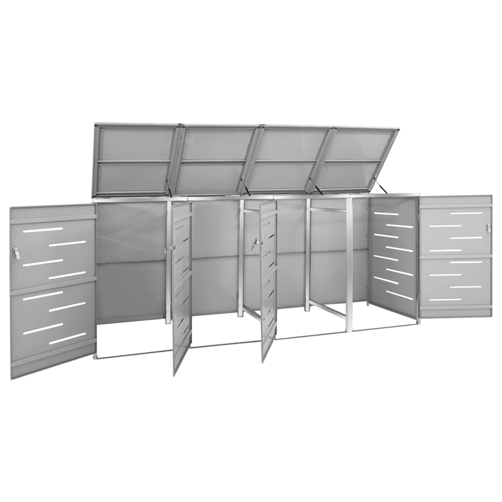 VIDAXL Container Storage quattro -Double 276.5x77.5x112.5 cm in acciaio inossidabile