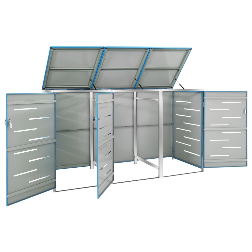 VIDAXL Container Storage Triple 207x77.5x112.5 cm in acciaio inossidabile