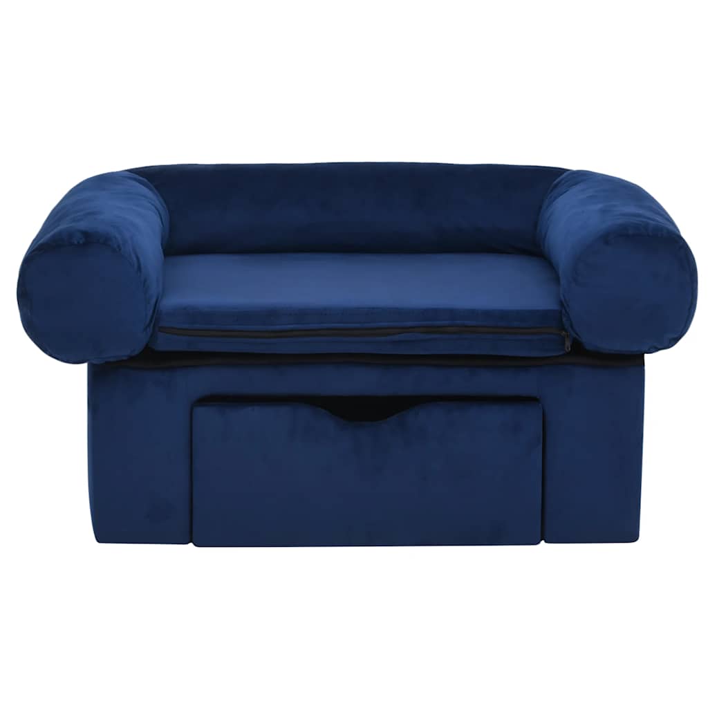 Vidaxl Dog Bank con cassetto 75x50x38 cm peluche blu