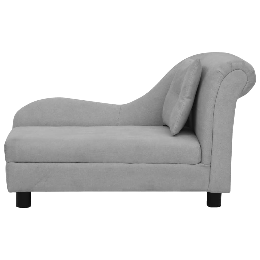 Vidaxl Dog Bank con cuscino 83x44x44 cm grigio peluche